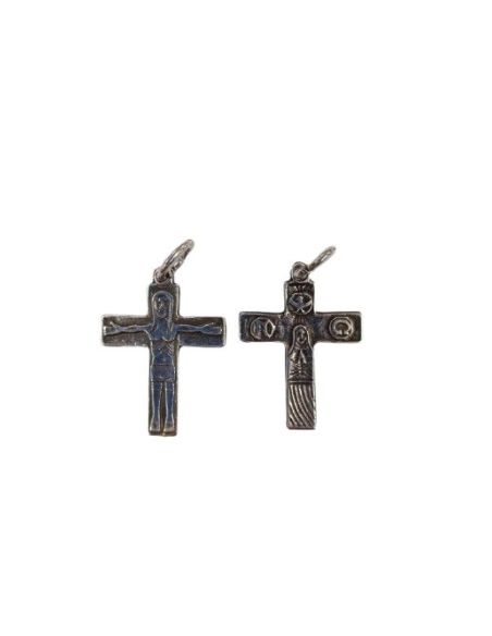 Cruz Familias Doble Cara Itinerante Metal B.Plata 20X15Mm