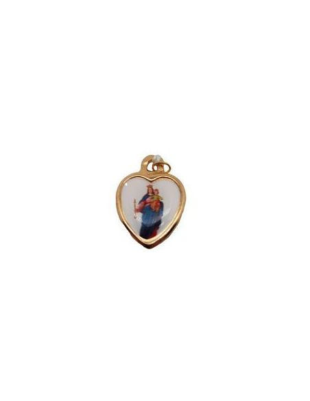 Medalla Metal Corazón Dorado 20Mm Auxiliadora