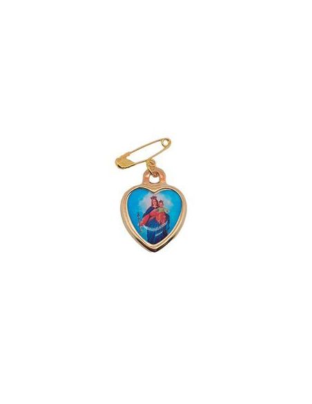 Alfiler Metal Corazón Dorado 20Mm Auxiliadora