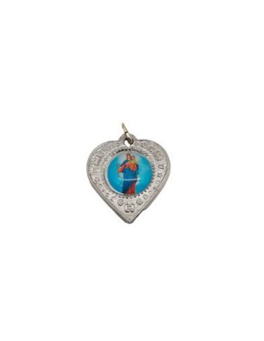 Medalla Metal Corazón Plateada 20Mm Auxiliadora