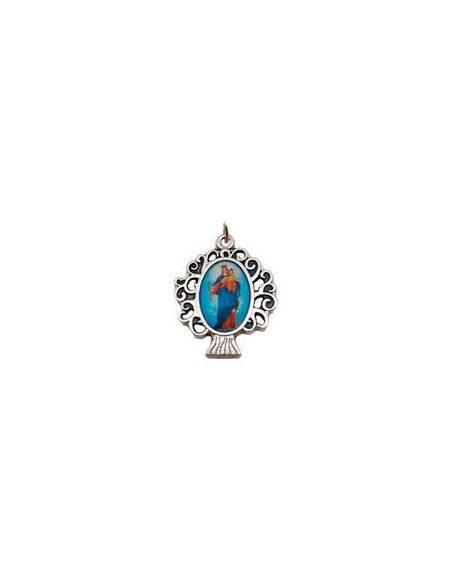 Medalla Metal Arbol Vida Plateada 21X25Mm Auxiliadora