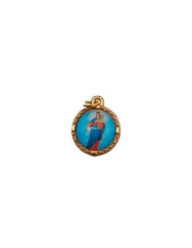 Medalla Metal Redonda Dorada 12Mm Auxiliadora