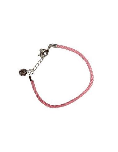 Pulsera Cordón Rosa Med. Metal Auxiliadora/Bosco