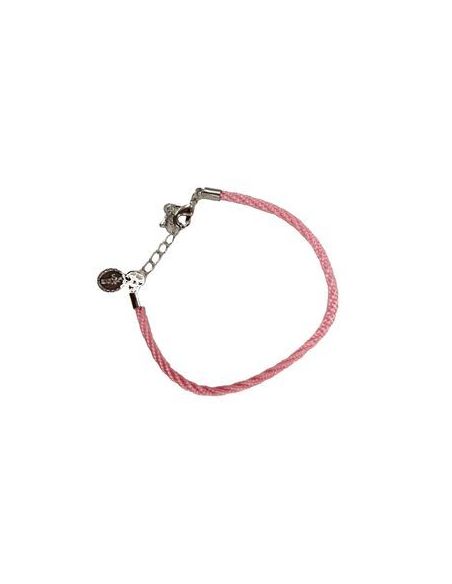 Pulsera Cordón Rosa Med. Metal Auxiliadora/Bosco