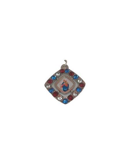 Alfiler Metal Rombo 22X22Mm C/Cristal Auxiliadora