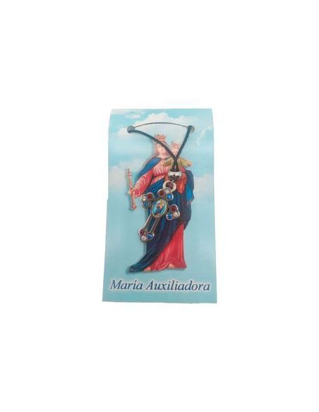 Cruz C/Cordon Auxiliadora Metal Brillates 35Mm En Blister