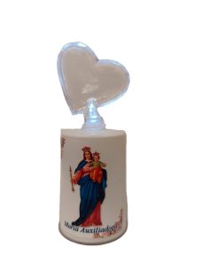 Lampara 13Cm Corazon Con Luz Auxiliadora