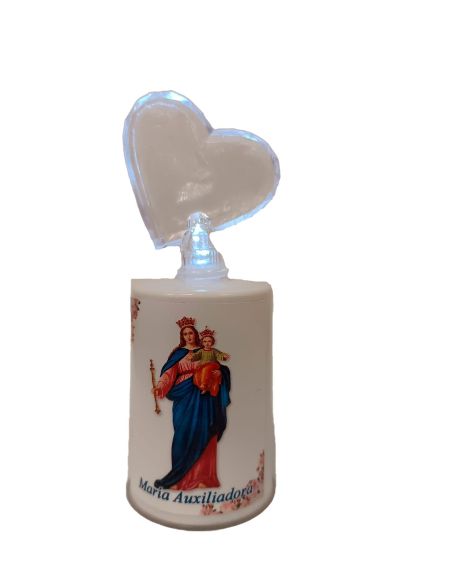 Lampara 13Cm Corazon Con Luz Auxiliadora