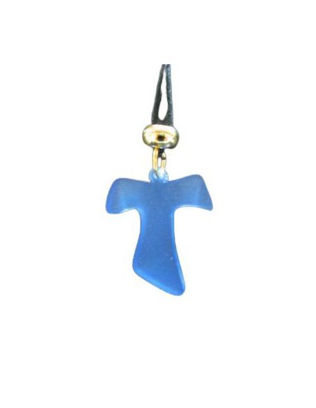 Cruz Tau Azul Plex C/Cordon