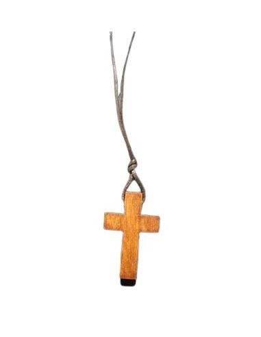 Cruz Madera 3 Cm Color Madera Con Cordon