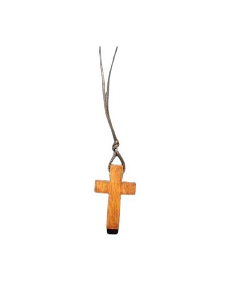 Cruz Madera 3 Cm Color Madera Con Cordon