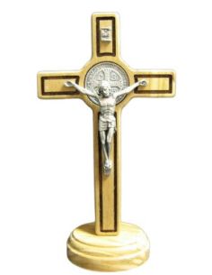 Cruz Olivo Metal S.Benito C/ Base 14 Cm.