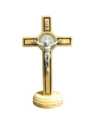 Cruz Olivo Metal S.Benito C/ Base 14 Cm.
