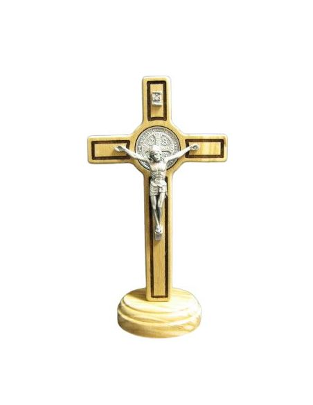 Cruz Olivo Metal S.Benito C/ Base 14 Cm.