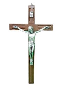Cruz Madera Cristo Plateado 4495/1 25Cm