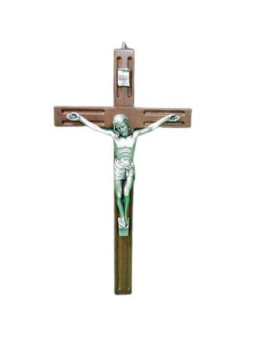 Cruz Madera Cristo Plateado 4495/1 25Cm
