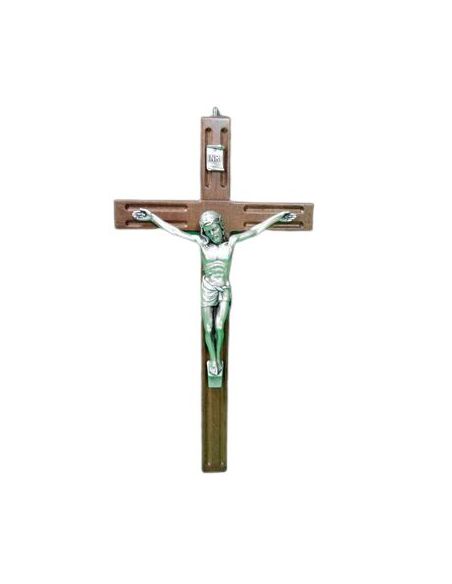Cruz Madera Cristo Plateado 4495/1 25Cm