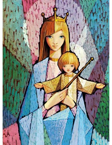 Estampa Postal Lamina Maria Auxiliadora (Espariz) 11,5 X 16