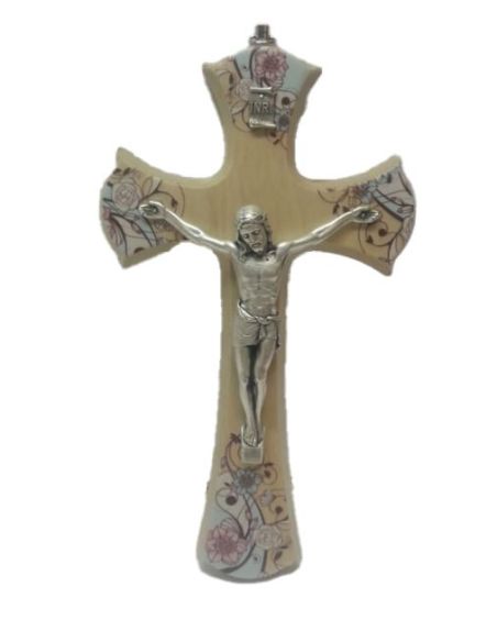 Cruz Madera Decorada Metal 4515/1 20Cm