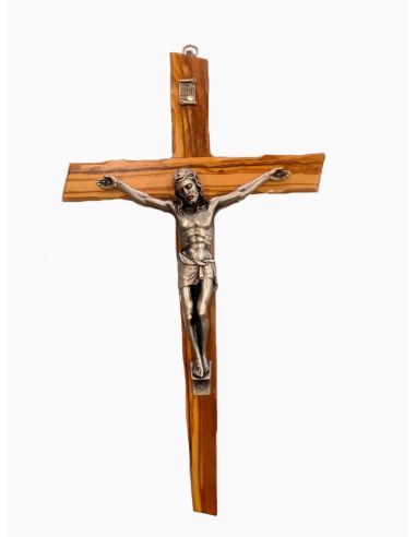 Cruz Olivo 4116 Cristo Plateado 30Cm