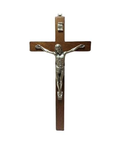 Cruz Madera Caoba Cuerpo Metal 30Cm