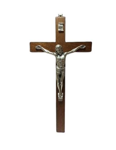 Cruz Madera Caoba Cuerpo Metal 25Cm