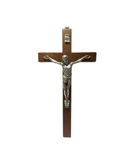 Cruz Madera Caoba Cuerpo Metal 25Cm
