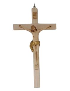 Crucifijo Madera Cuerpo Resina Jesus 40Cm