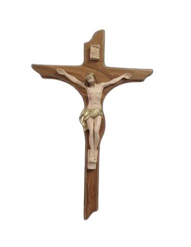 Cruz Olivo 44Cm Cristo Resina