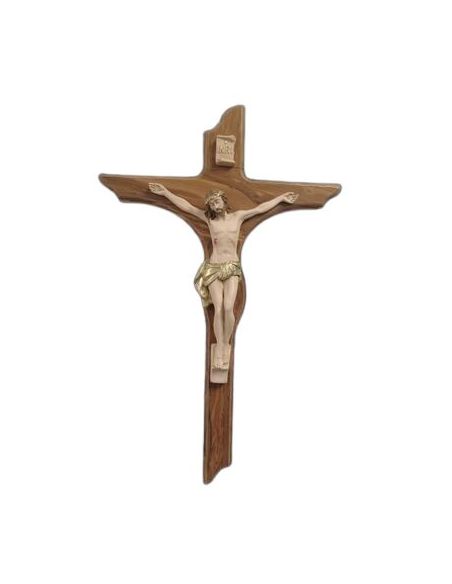 Cruz Olivo 44Cm Cristo Resina