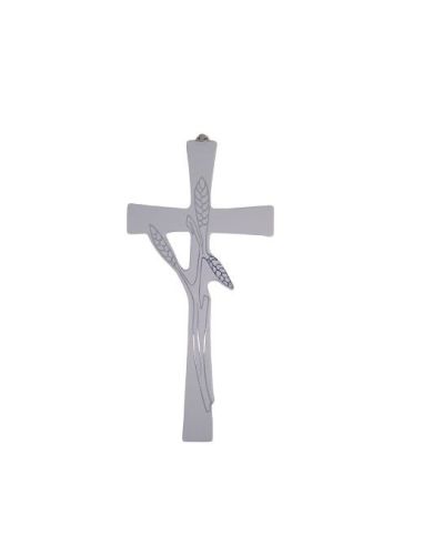 Cruz Madera Lacada Blanca 25Cm  Espiga