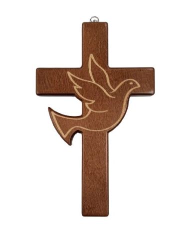 Cruz Madera Espiritu Santo Lasser 25Cm