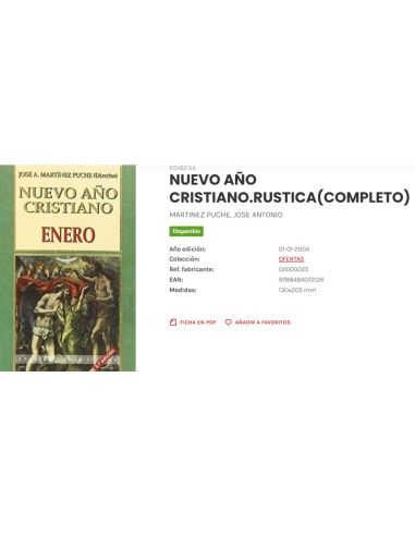 Nuevo Año Cristiano Obras Completa Rustica