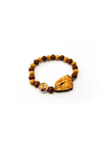 Brazalete Madera Pies Virgen Carmen(25)