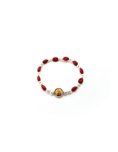 Brazalete Cristal Metal Mariquitas Virgen Del Carmen