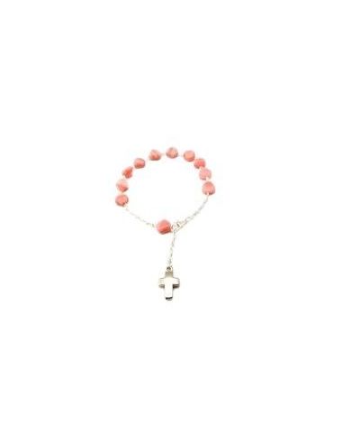 Pulsera Cristal Conchas Rosa