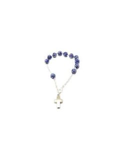 Pulsera Filigrana Plast Metal Azul C/ Cruzs