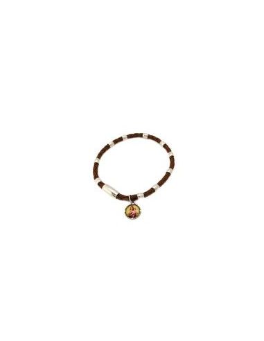 Pulsera Marron Broche Iman  Virgen Del Carmen