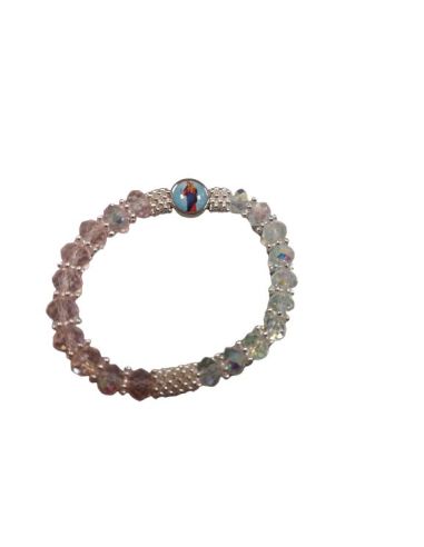 Brazalete Metal Cristal Rosa Auxiliadora