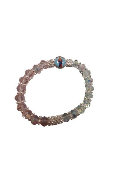 Brazalete Metal Cristal Rosa Auxiliadora