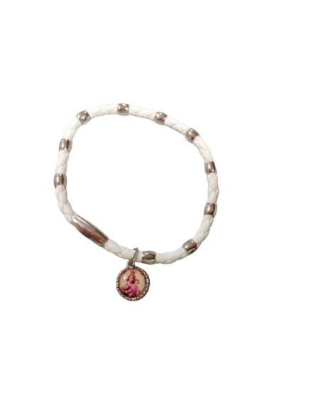 Brazalete Blanco Broche Iman  Virgen Del Carmen
