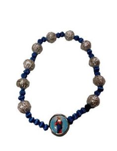 Brazalete Azul Metal Filigrana Maria Auxiliadora