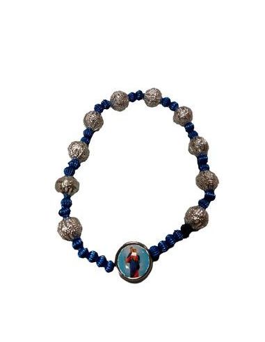 Brazalete Azul Metal Filigrana Maria Auxiliadora