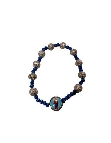 Brazalete Azul Metal Filigrana Maria Auxiliadora
