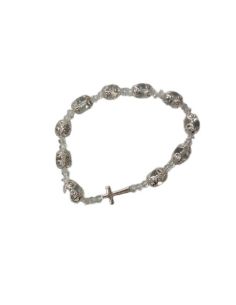 Brazalete Cristal 8Mm Copeta Filigrana Transparente