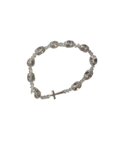 Brazalete Cristal 8Mm Copeta Filigrana Transparente