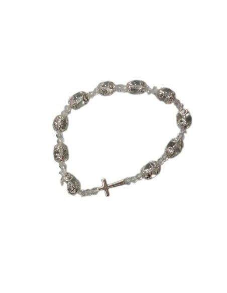 Brazalete Cristal 8Mm Copeta Filigrana Transparente