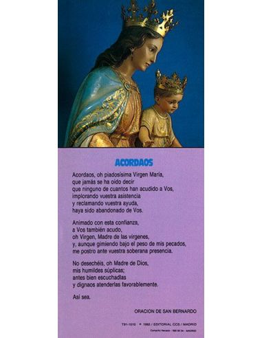Estampa Maria Auxliadora (Acordaos) 6,5 X 15