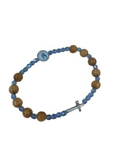 Brazalete Olivo Cristal Celeste Milagrosa