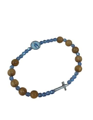 Brazalete Olivo Cristal Celeste Milagrosa